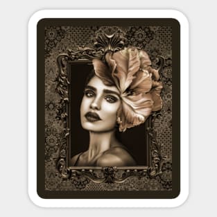 Sepia Ladies Fine Art Home Decor Wall Art Digital Prints Artwork Illustration Fine Sticker